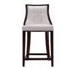 Manhattan Comfort Fifth Ave Counter Stool in Pearl White and Walnut (Set of 2) 2-CS012-PW